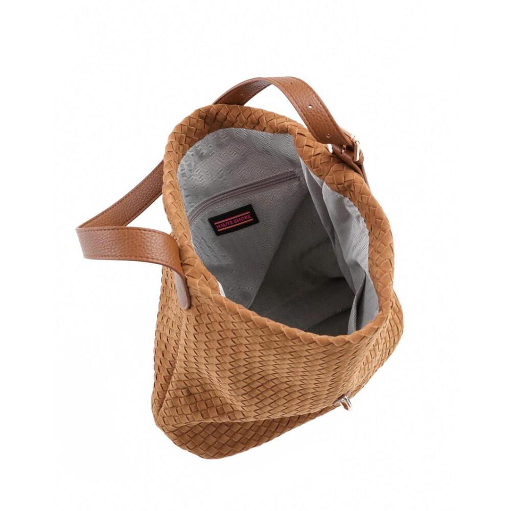 NEW HAUTE SHORE women's sandy woven shoulder bag in saddle - Picture 5 of 5